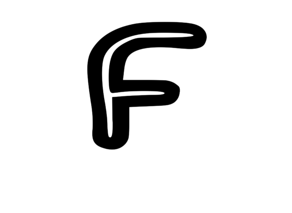 Bold Outlined Comic Mono Letter F Review