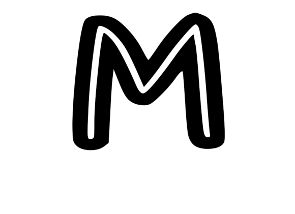 Bold Outlined Comic Mono Letter M Review
