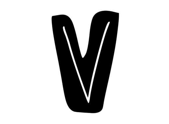 Funky Bold Skeleton Letter V Review