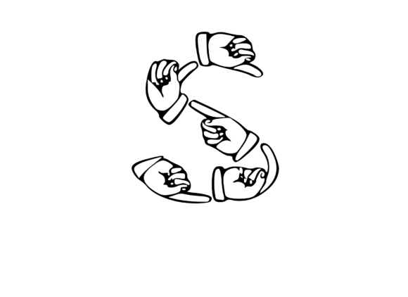 Mono Hand Made Letter S for Embroidery Projects