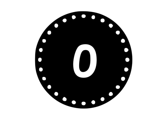 Mono Minted Gold Coin Number SVG Zero