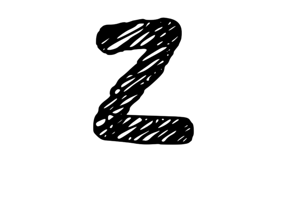 Rough and Messy Scribbled Mono Letter Z