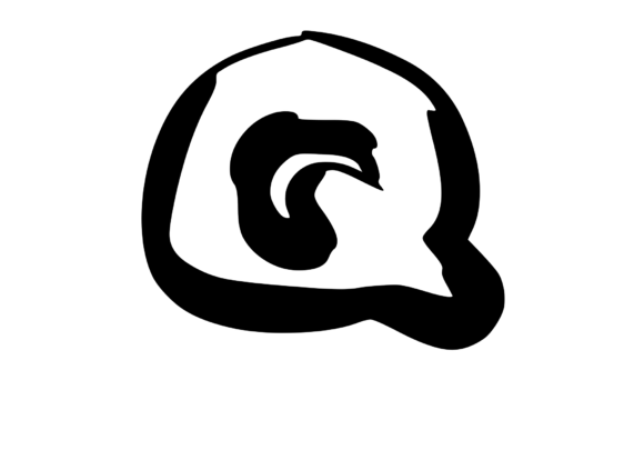 Rounded Fat Marker Pen Mono Letter Q